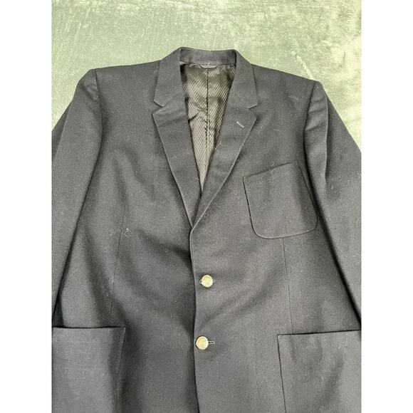 VTG Men's Black Petrocelli Alexandre Oxford London Wool Blazer Size 46R EXC - Picture 7 of 13